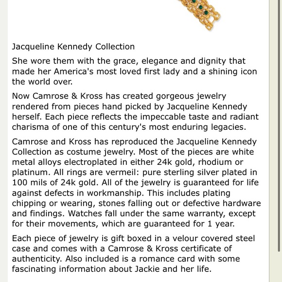 Jaqueline Kennedy gold plated Swarovski Crystal - - Picture 6 of 7